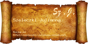Szeleczki Julianna névjegykártya